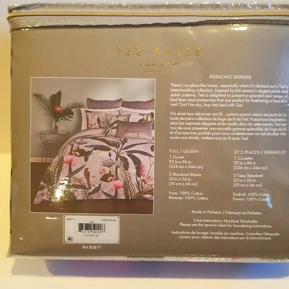 Ted Baker Full/Queen Duvet set (NWT) Flamingo/Tropical print - Picture 3 of 7